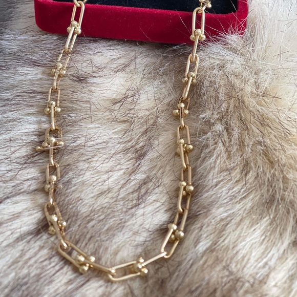 18K Solid gold (not filled) hardware necklace 16” 13.6 grams - Picture 1 of 4